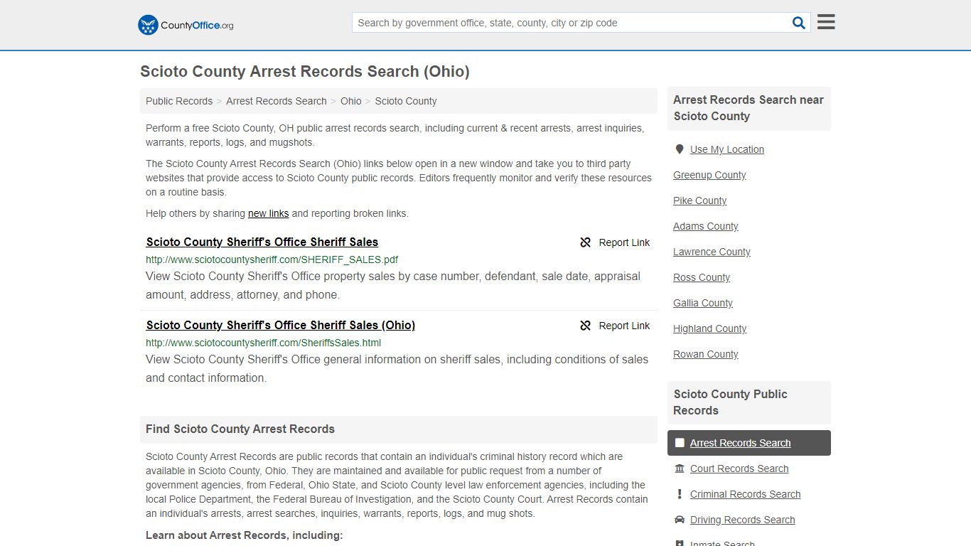 Arrest Records Search - Scioto County, OH (Arrests & Mugshots)